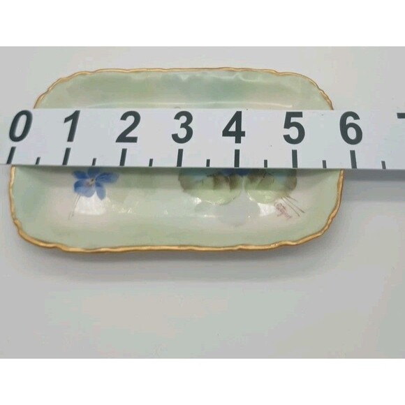 T&V Limoges France Violet Tray Vanity Dresser Signed Patzner Hand Painted Floral - Picture 8 of 9